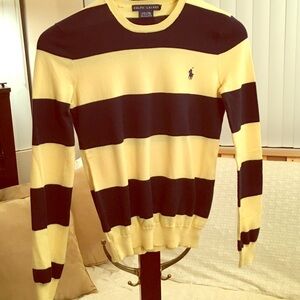 Ralph Lauren Cotton Sweater⚜SM⚜Yellow/Navy Stripes